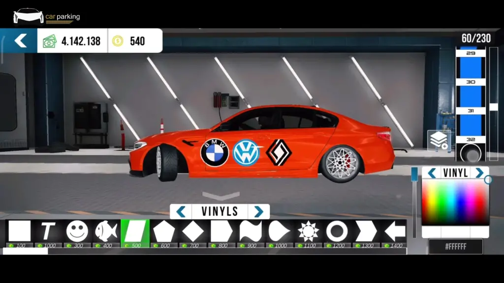 Customized Car including logos